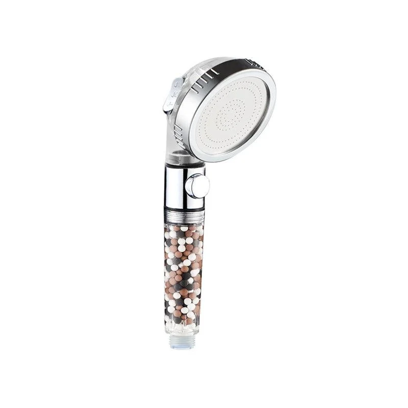 Contemporary Handheld Shower Head Round Filter Ball Spray Head in Silver -Bathlova