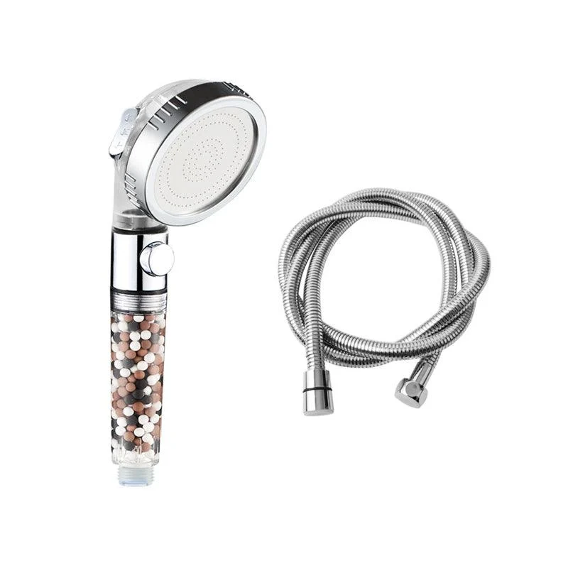 Contemporary Handheld Shower Head Round Filter Ball Spray Head in Silver -Bathlova