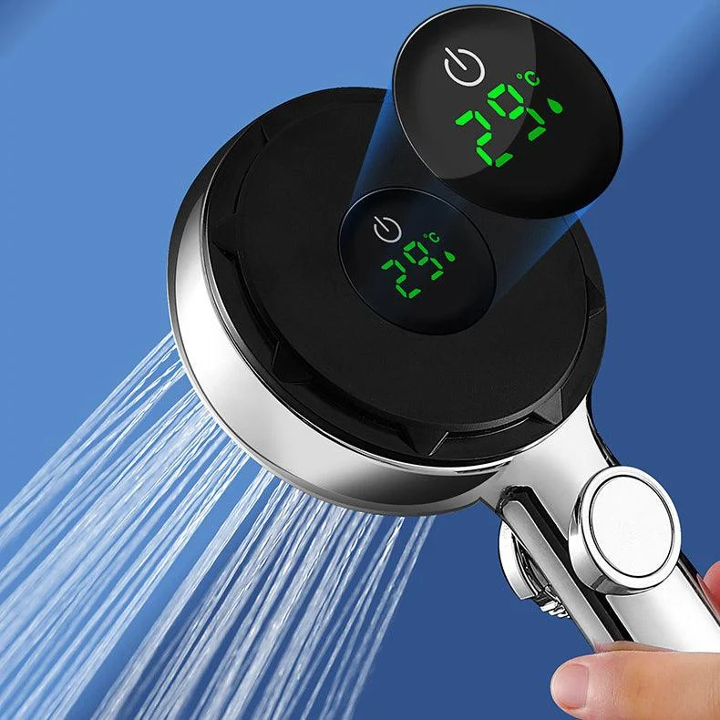 Contemporary Handheld Shower Head Round Filter Ball Spray Head With Digital Display -Bathlova