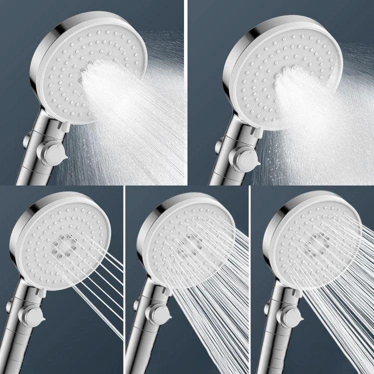 Contemporary Handheld Shower Head Round Shower Head Combo in Silver -Bathlova