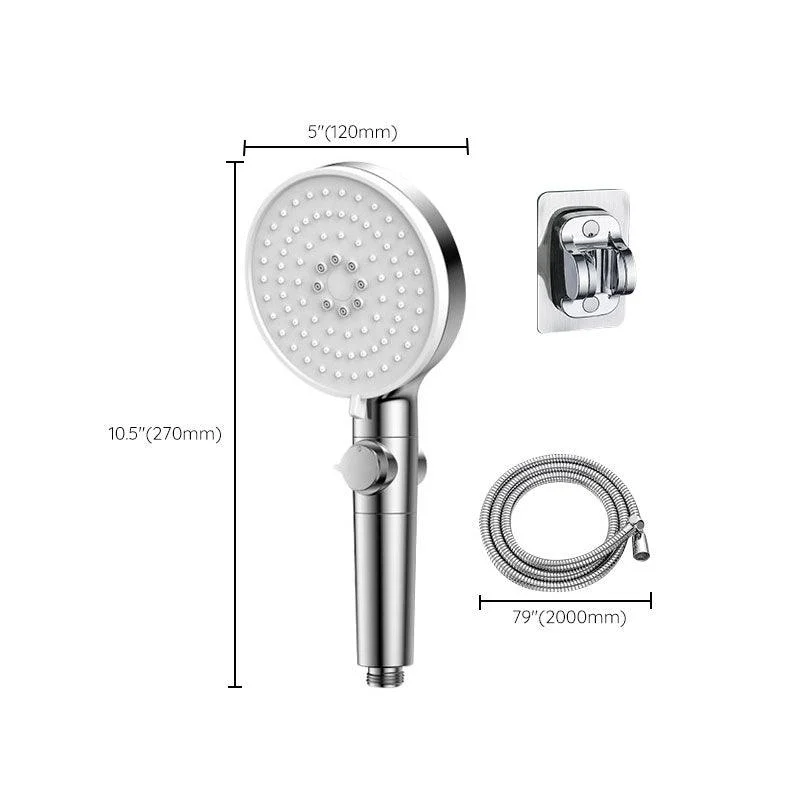 Contemporary Handheld Shower Head Round Shower Head Combo in Silver -Bathlova