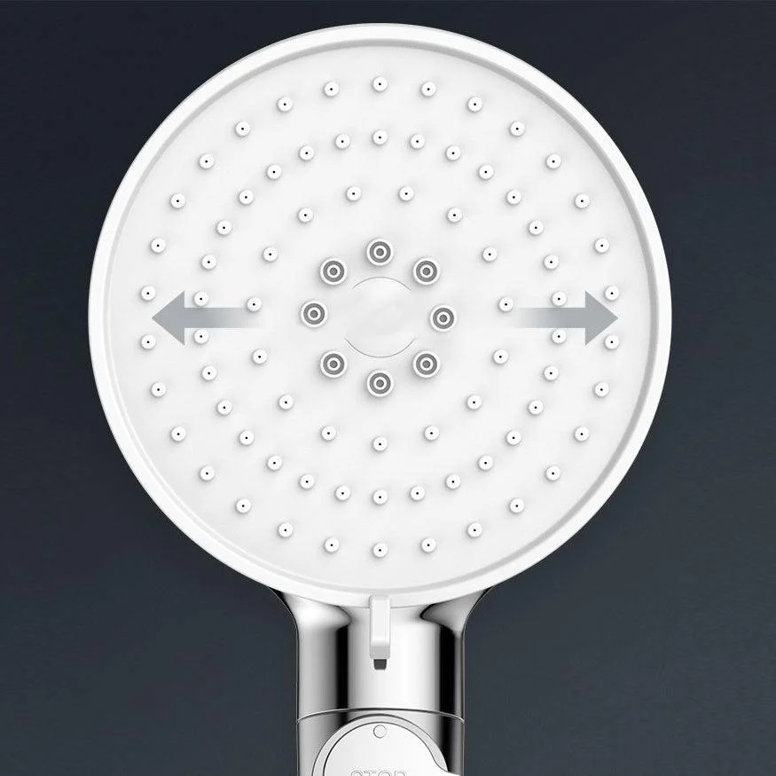 Contemporary Handheld Shower Head Round Shower Head Combo in Silver -Bathlova