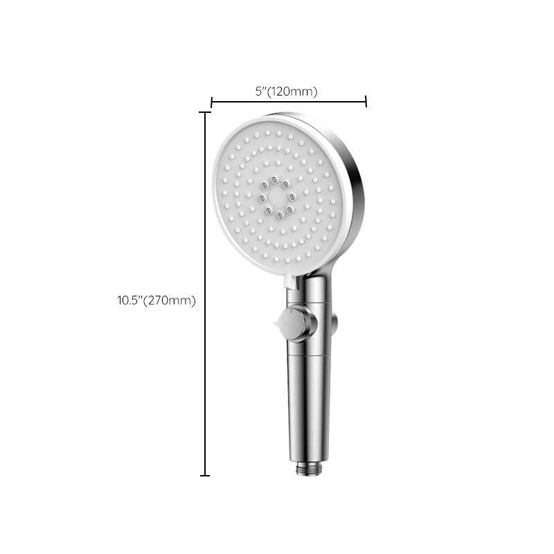 Contemporary Handheld Shower Head Round Shower Head Combo in Silver -Bathlova