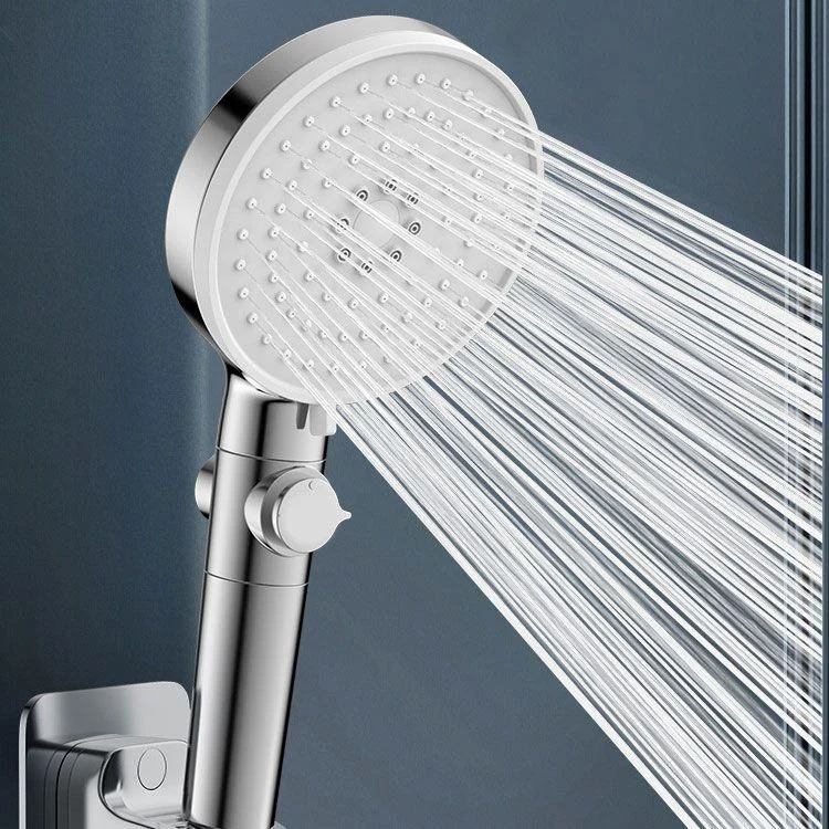 Contemporary Handheld Shower Head Round Shower Head Combo in Silver -Bathlova