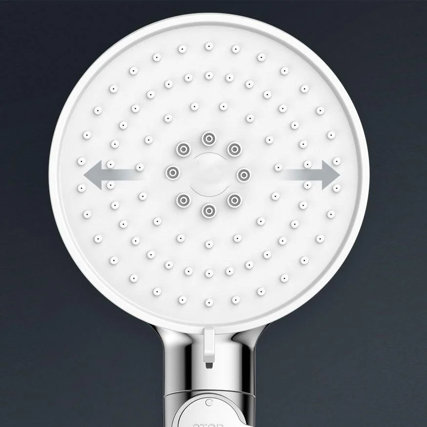 Contemporary Handheld Shower Head Round Shower Head Combo in Silver -Bathlova