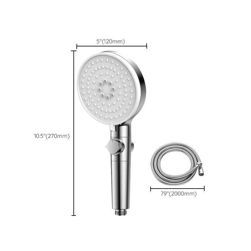 Contemporary Handheld Shower Head Round Shower Head Combo in Silver -Bathlova