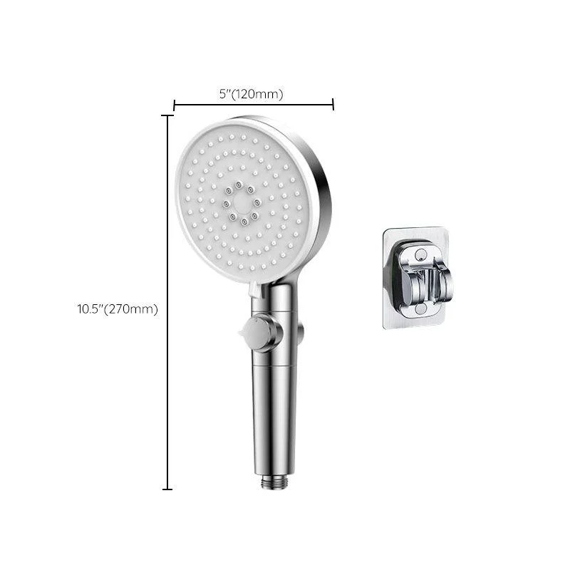 Contemporary Handheld Shower Head Round Shower Head Combo in Silver -Bathlova