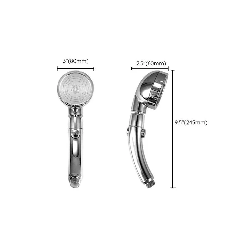 Contemporary Handheld Shower Head Silver 3-Spray Patterns Wall-Mount Showerhead -Bathlova