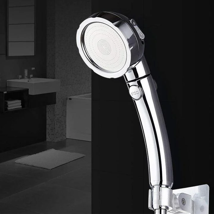 Contemporary Handheld Shower Head Silver 3-Spray Patterns Wall-Mount Showerhead -Bathlova