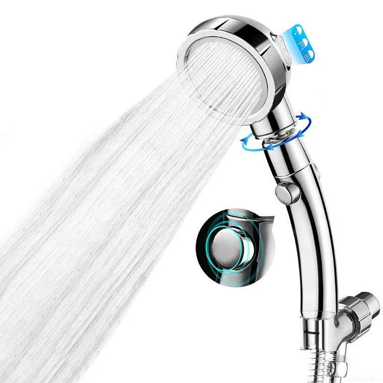 Contemporary Handheld Shower Head Silver 3-Spray Patterns Wall-Mount Showerhead -Bathlova