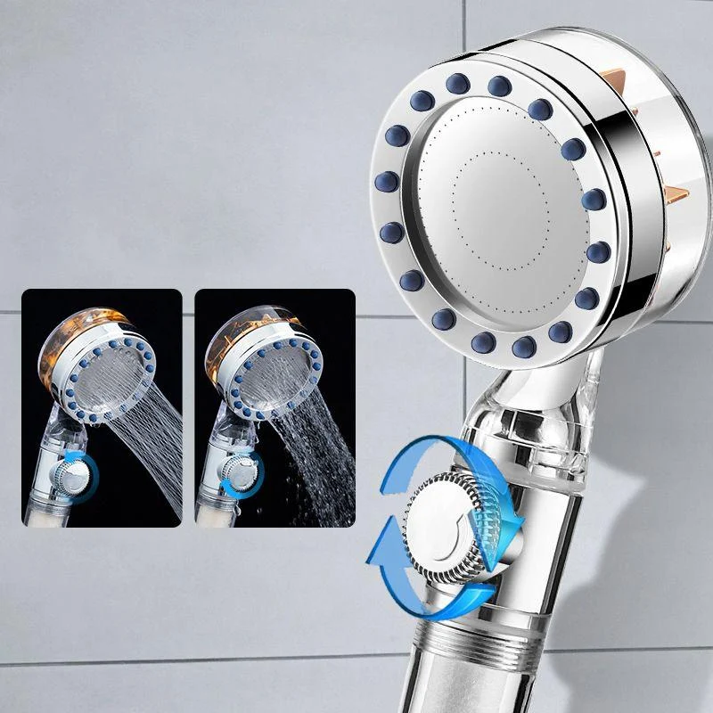 Contemporary Handheld Supercharged Shower Head Round Turbo Spray Head -Bathlova