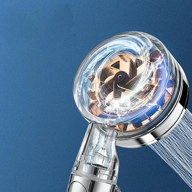 Contemporary Handheld Supercharged Shower Head Round Turbo Spray Head -Bathlova