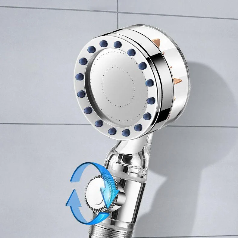 Contemporary Handheld Supercharged Shower Head Round Turbo Spray Head -Bathlova