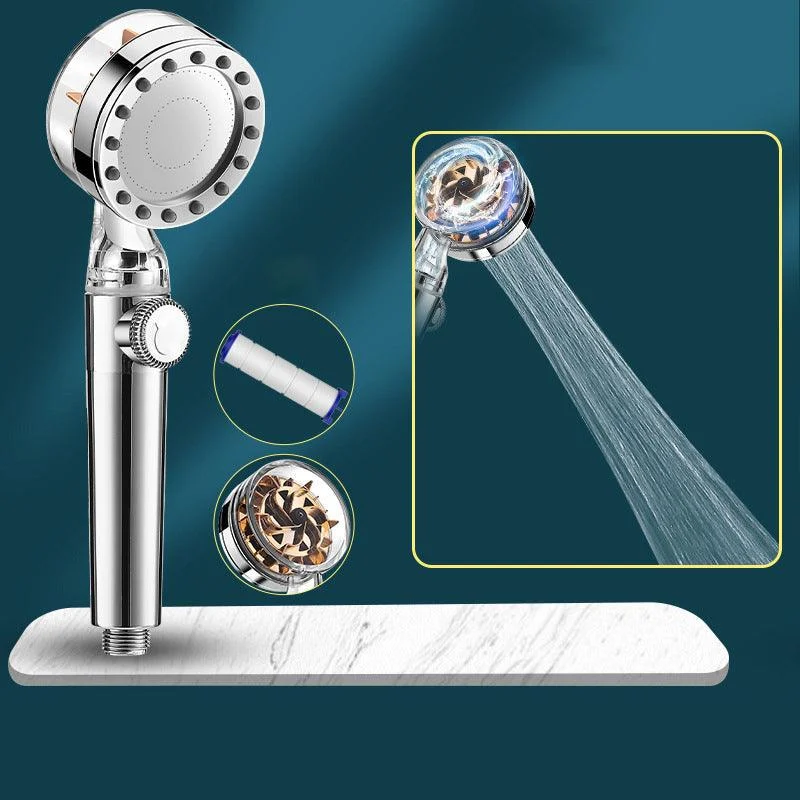 Contemporary Handheld Supercharged Shower Head Round Turbo Spray Head -Bathlova