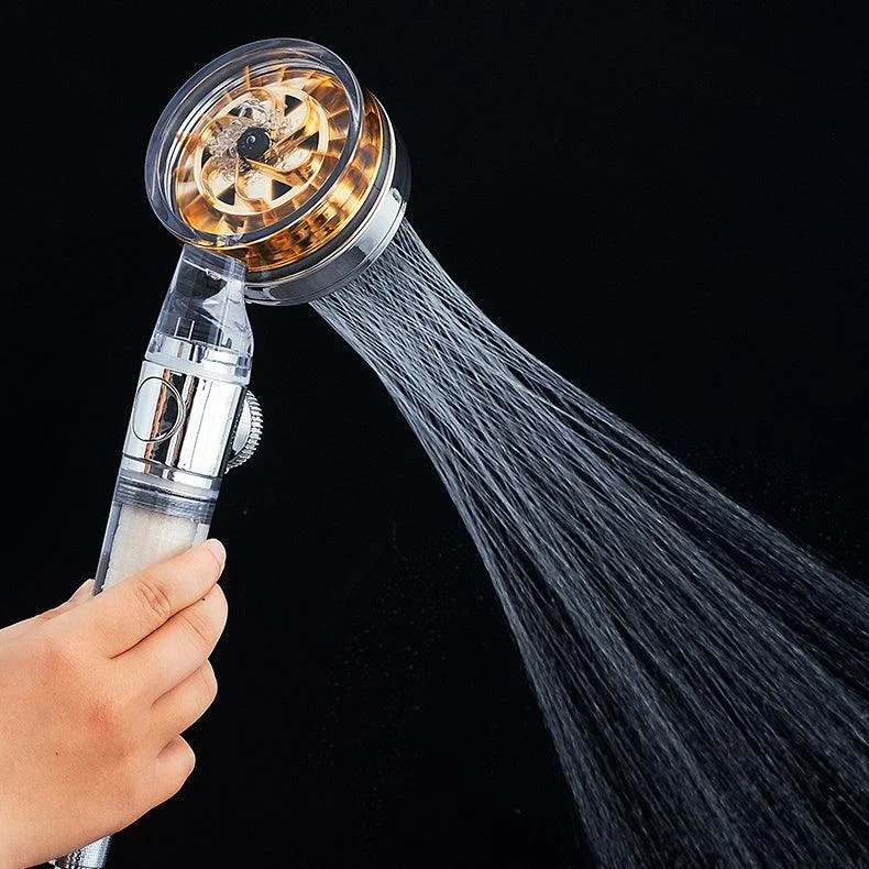 Contemporary Handheld Supercharged Shower Head Round Turbo Spray Head -Bathlova