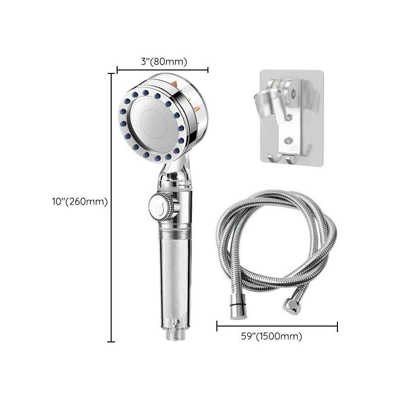 Contemporary Handheld Supercharged Shower Head Round Turbo Spray Head -Bathlova