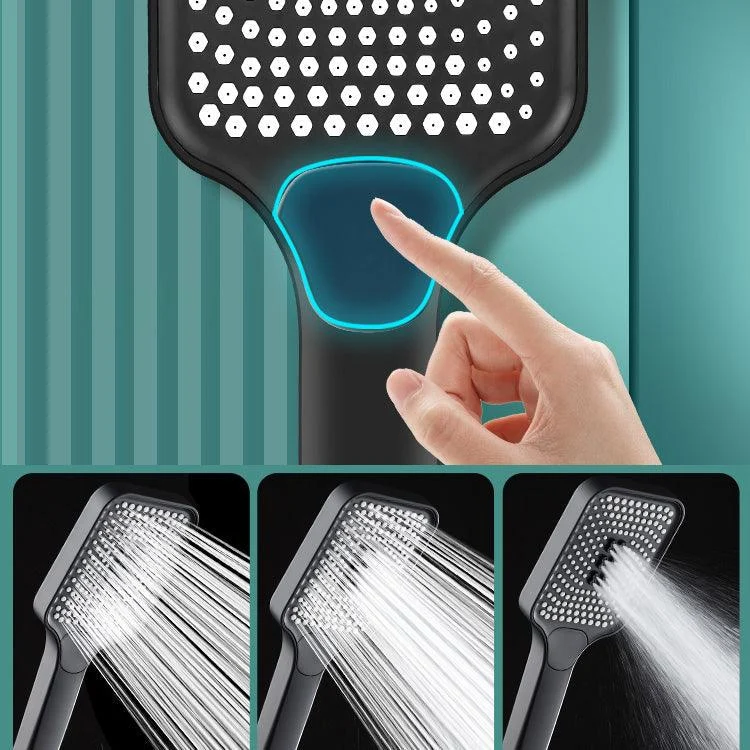 Contemporary Handheld Supercharged Shower Head Square 3 Setting Spray Head -Bathlova