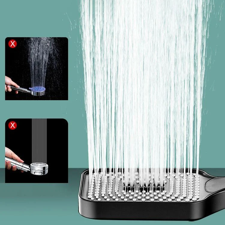 Contemporary Handheld Supercharged Shower Head Square 3 Setting Spray Head -Bathlova