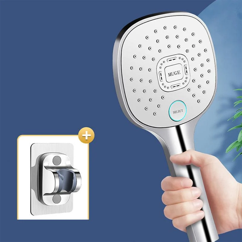 Contemporary Handheld Supercharged Shower Head Square Metal Spray Head -Bathlova