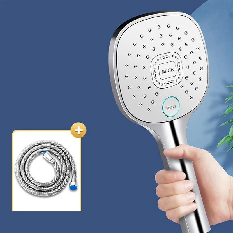 Contemporary Handheld Supercharged Shower Head Square Metal Spray Head -Bathlova