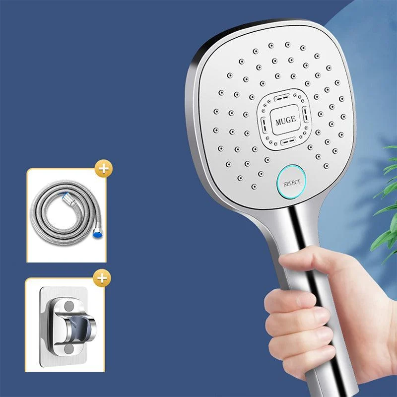 Contemporary Handheld Supercharged Shower Head Square Metal Spray Head -Bathlova