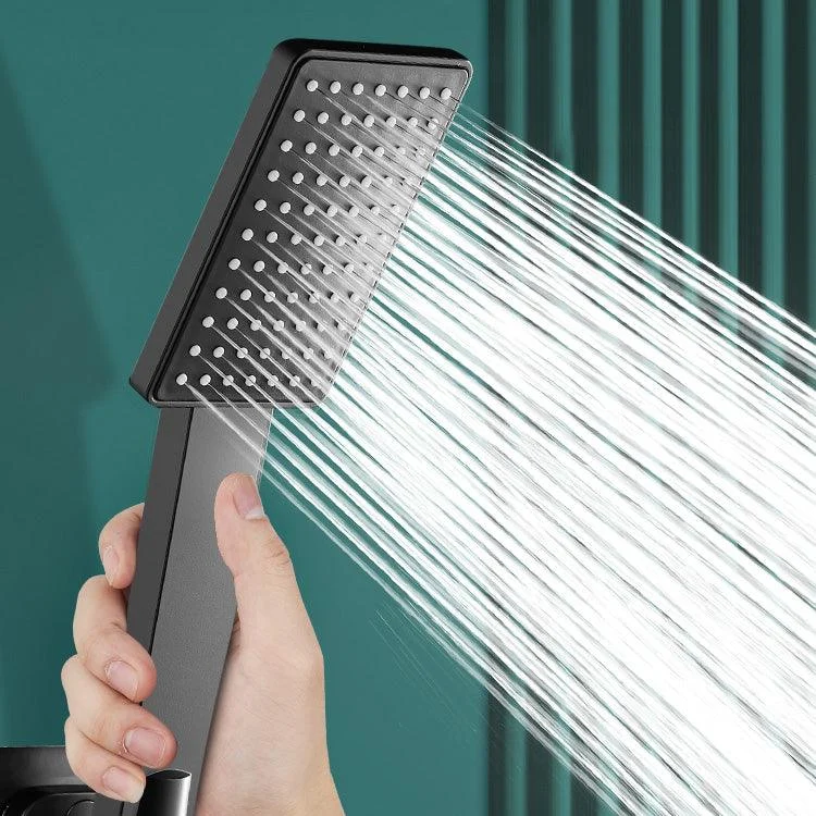 Contemporary Handheld Supercharged Shower Head Square Turbo Spray Head -Bathlova