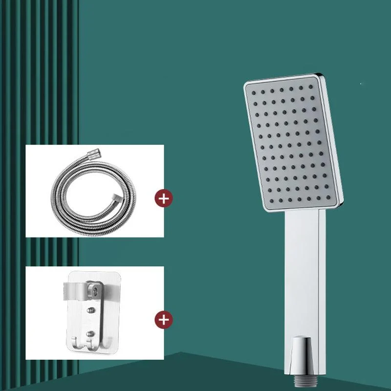 Contemporary Handheld Supercharged Shower Head Square Turbo Spray Head -Bathlova