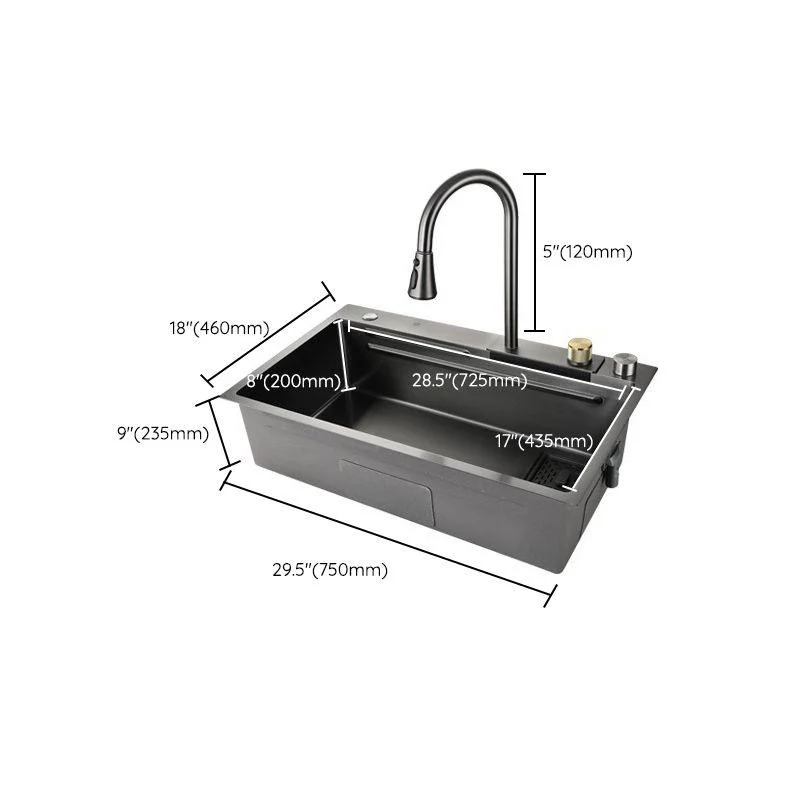 Contemporary Kitchen Sink Corrosion Resistant 3 Holes Kitchen Sink with Drain Assembly -Bathlova