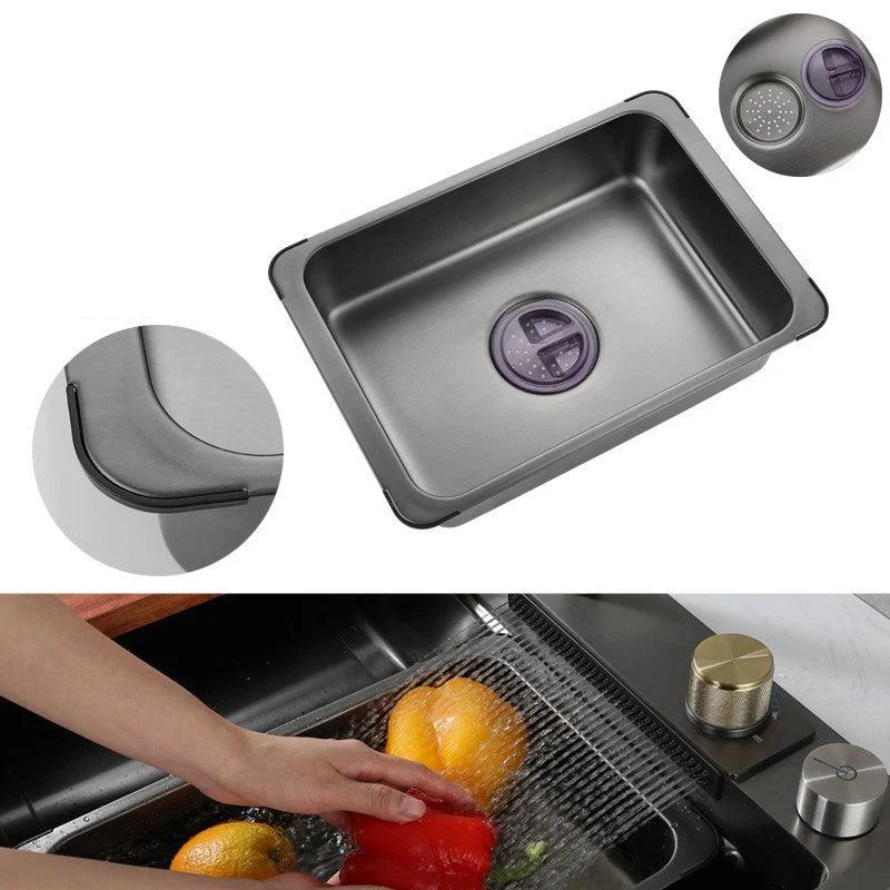 Contemporary Kitchen Sink Corrosion Resistant 3 Holes Kitchen Sink with Drain Assembly -Bathlova