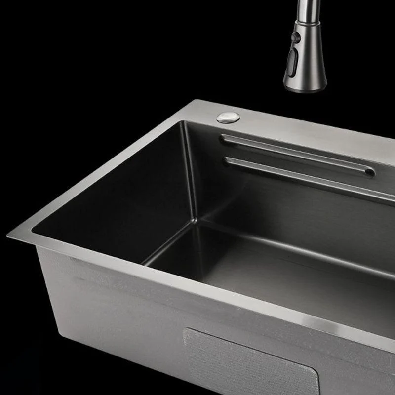 Contemporary Kitchen Sink Corrosion Resistant 3 Holes Kitchen Sink with Drain Assembly -Bathlova