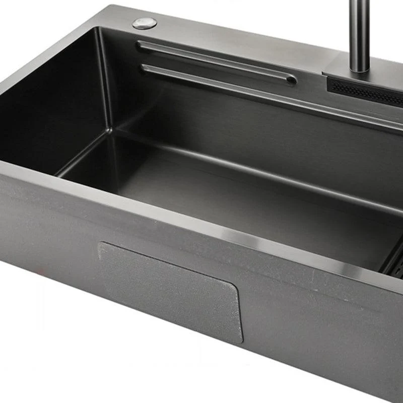 Contemporary Kitchen Sink Corrosion Resistant 3 Holes Kitchen Sink with Drain Assembly -Bathlova