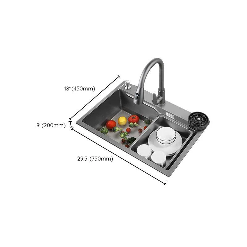 Contemporary Kitchen Sink Double Bowl Kitchen Sink with Rectangular Shape -Bathlova