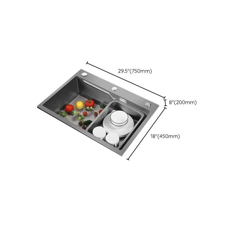 Contemporary Kitchen Sink Double Bowl Kitchen Sink with Rectangular Shape -Bathlova