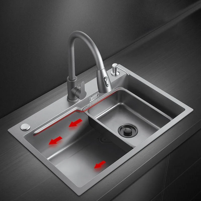 Contemporary Kitchen Sink Double Bowl Kitchen Sink with Rectangular Shape -Bathlova