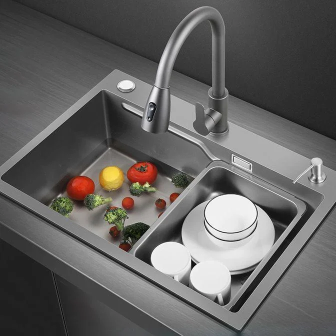 Contemporary Kitchen Sink Double Bowl Kitchen Sink with Rectangular Shape -Bathlova