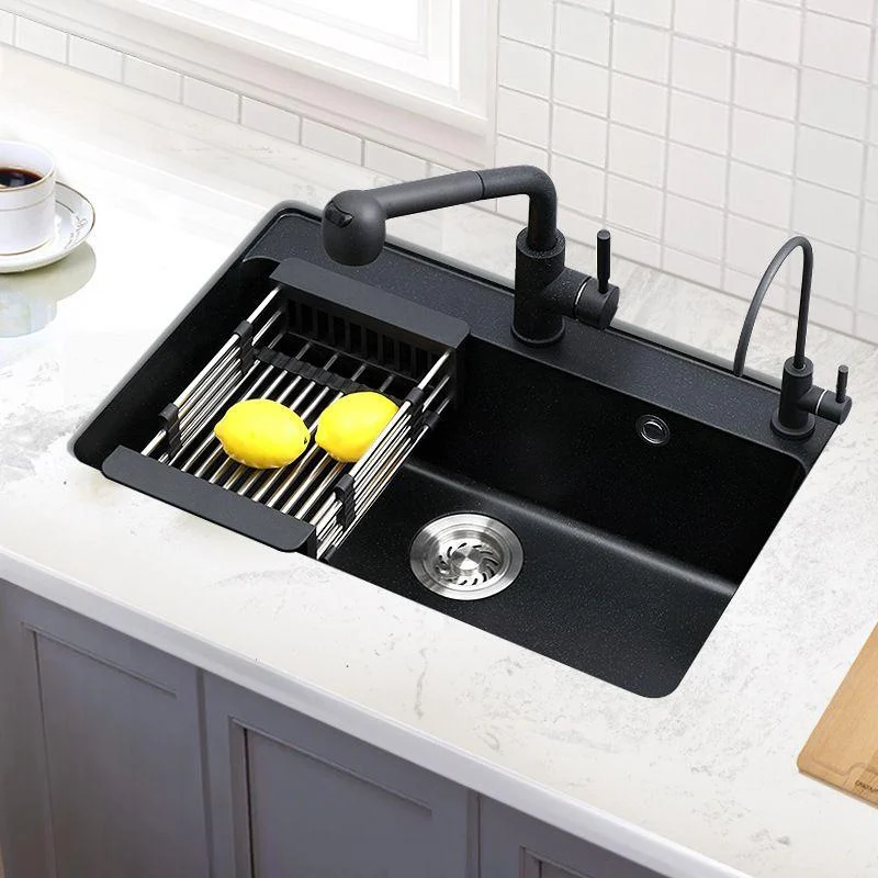 Contemporary Kitchen Sink Retangle Stainless Steel 3 Holes Drop-In Kitchen Sink -Bathlova