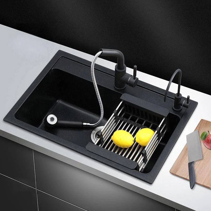 Contemporary Kitchen Sink Retangle Stainless Steel 3 Holes Drop-In Kitchen Sink -Bathlova