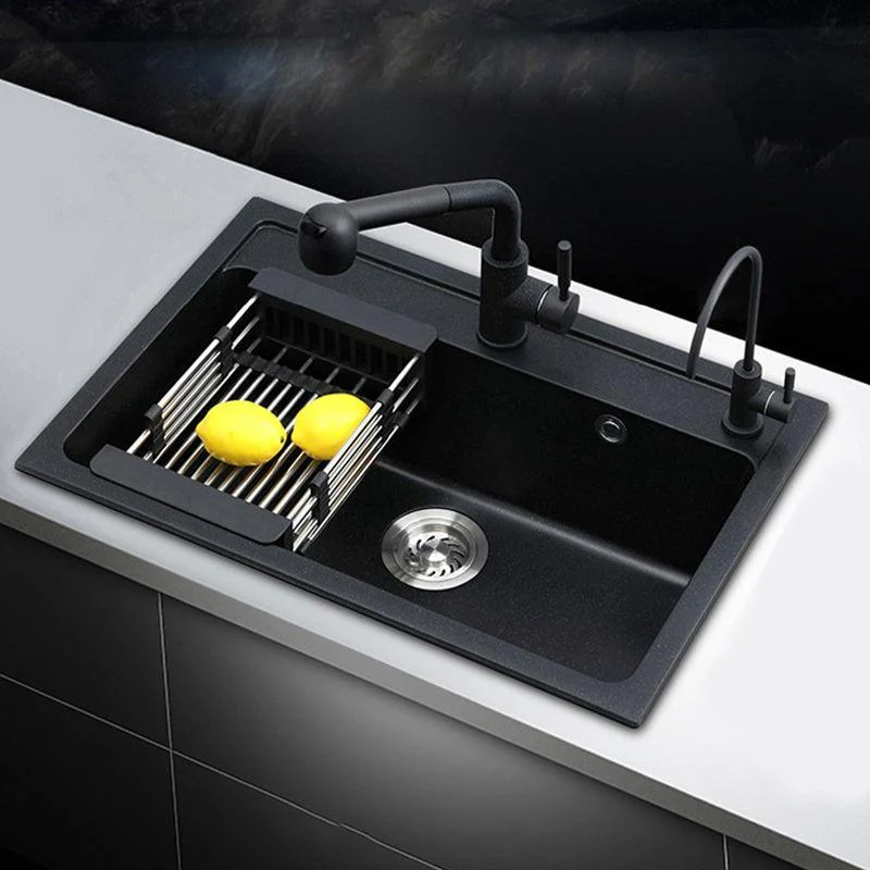 Contemporary Kitchen Sink Retangle Stainless Steel 3 Holes Drop-In Kitchen Sink -Bathlova