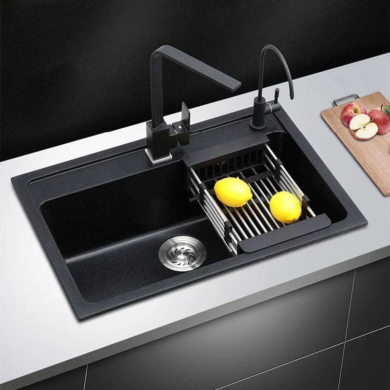 Contemporary Kitchen Sink Retangle Stainless Steel 3 Holes Drop-In Kitchen Sink -Bathlova