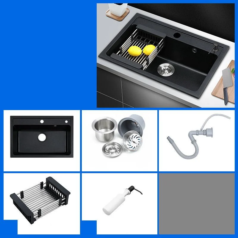 Contemporary Kitchen Sink Retangle Stainless Steel 3 Holes Drop-In Kitchen Sink -Bathlova