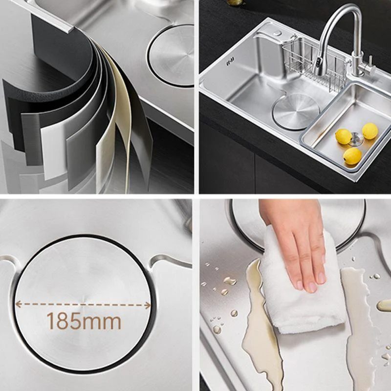 Contemporary Kitchen Sink Set Stainless Steel Friction Resistant Kitchen Sink Set -Bathlova