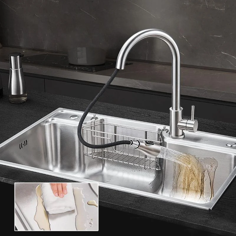 Contemporary Kitchen Sink Set Stainless Steel Friction Resistant Kitchen Sink Set -Bathlova