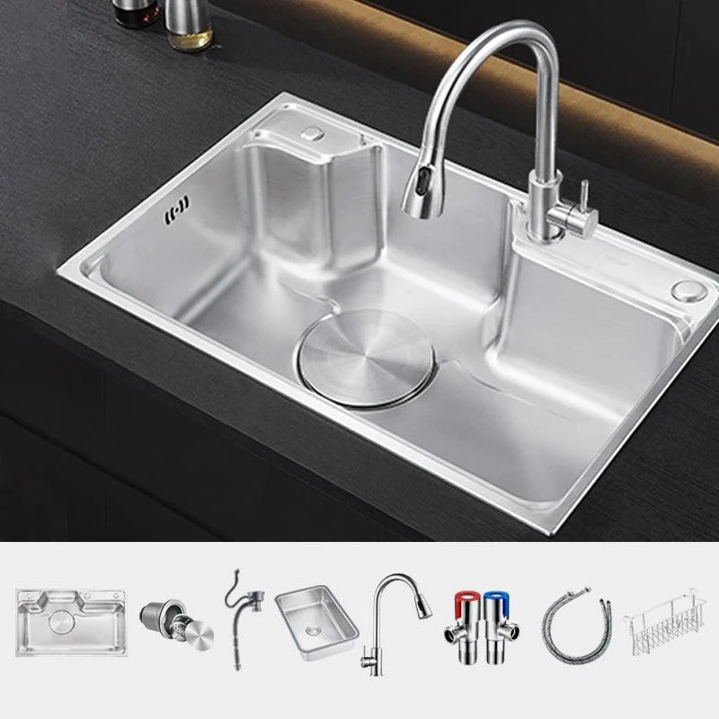 Contemporary Kitchen Sink Set Stainless Steel Friction Resistant Kitchen Sink Set -Bathlova