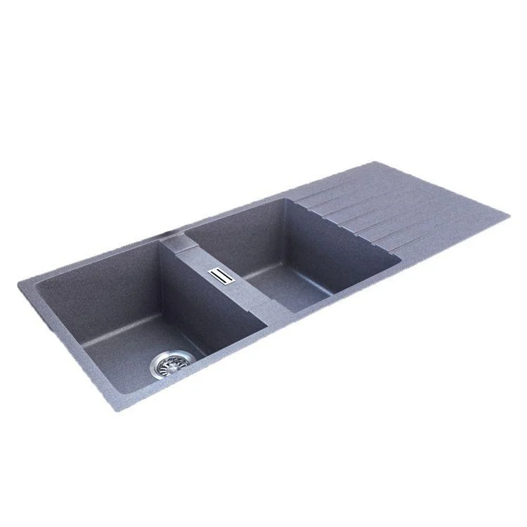 Contemporary Kitchen Sink Square Double Sink with Drain Assembly(Not Included Tap) -Bathlova