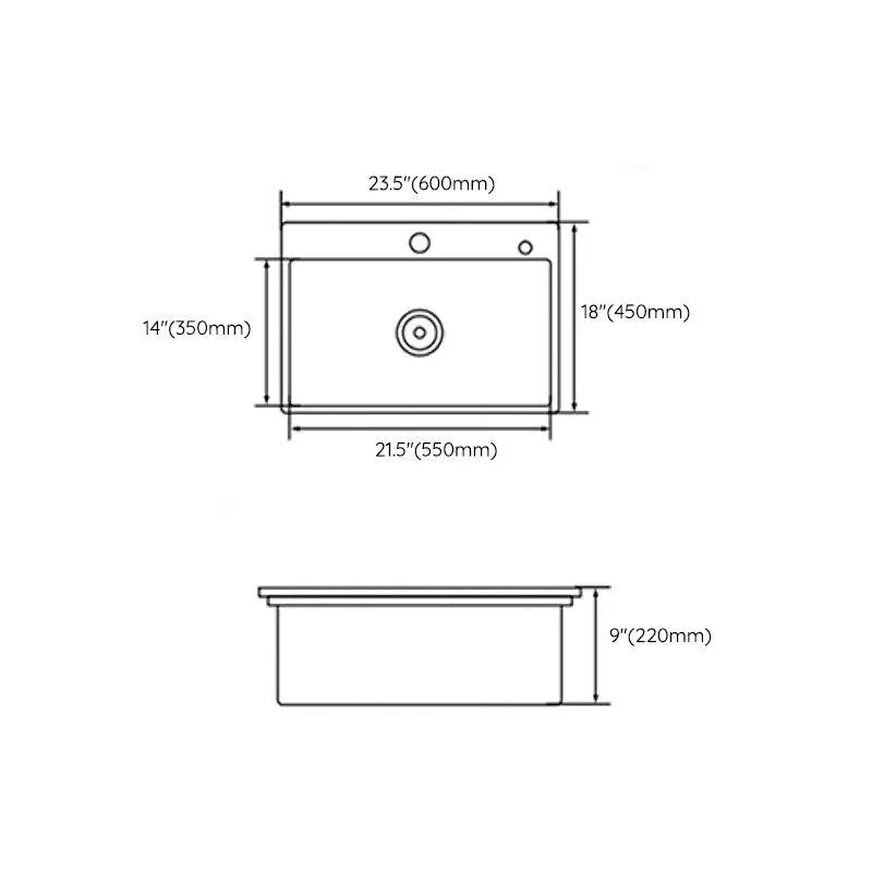 Contemporary Kitchen Sink Stainless Steel 2 Holes Drop-In Kitchen Sink -Bathlova