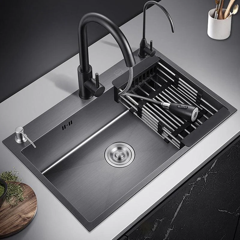 Contemporary Kitchen Sink Stainless Steel 2 Holes Drop-In Kitchen Sink -Bathlova