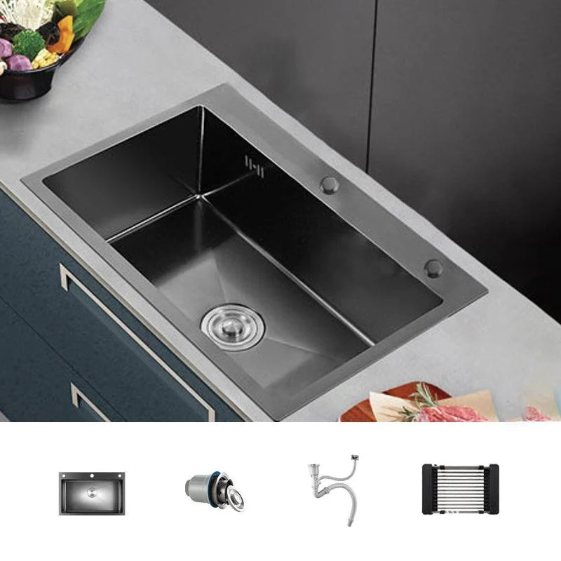 Contemporary Kitchen Sink Stainless Steel 2 Holes Drop-In Kitchen Sink -Bathlova