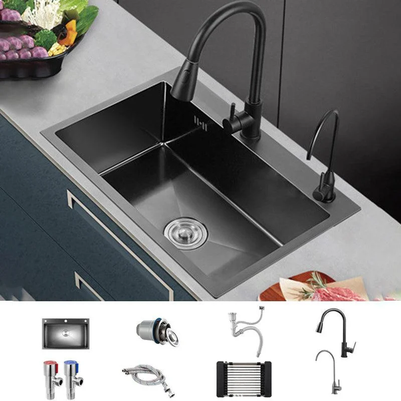 Contemporary Kitchen Sink Stainless Steel 2 Holes Drop-In Kitchen Sink -Bathlova