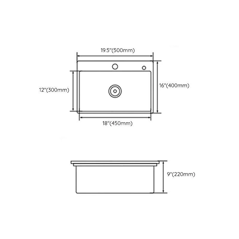 Contemporary Kitchen Sink Stainless Steel 2 Holes Drop-In Kitchen Sink -Bathlova