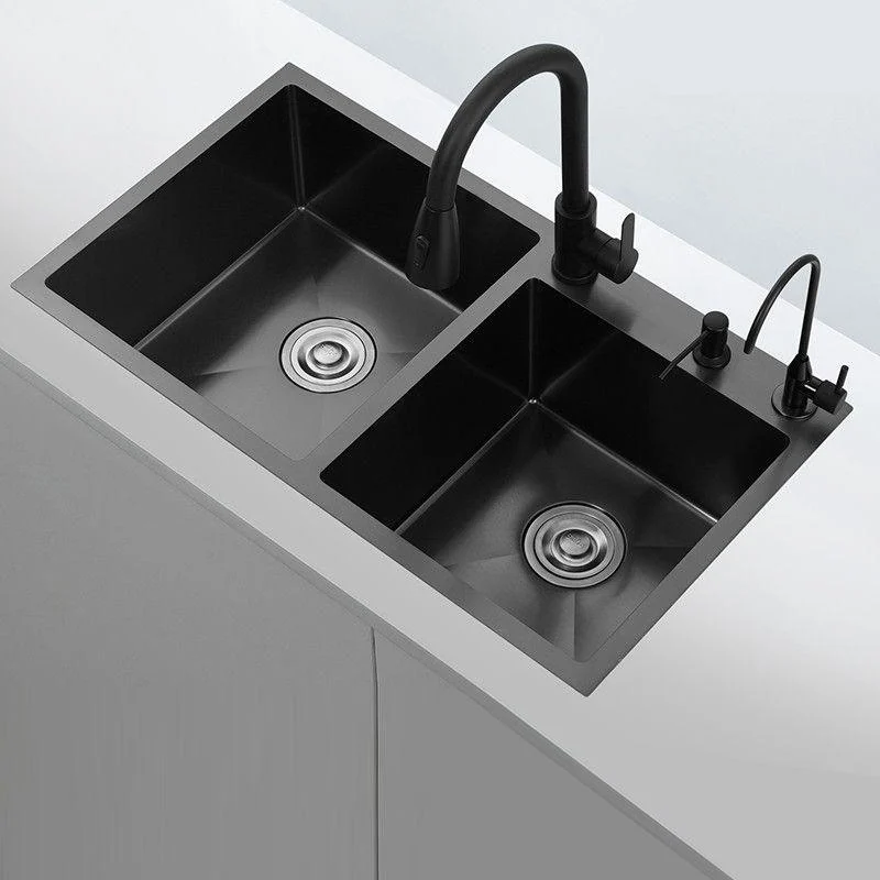 Contemporary Kitchen Sink Stainless Steel 3 Holes Drop-In Kitchen Sink -Bathlova